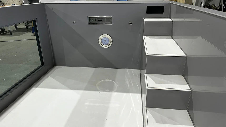 Piscina de polipropileno de 6,5 mx 2,5 m con ventana de 4 m